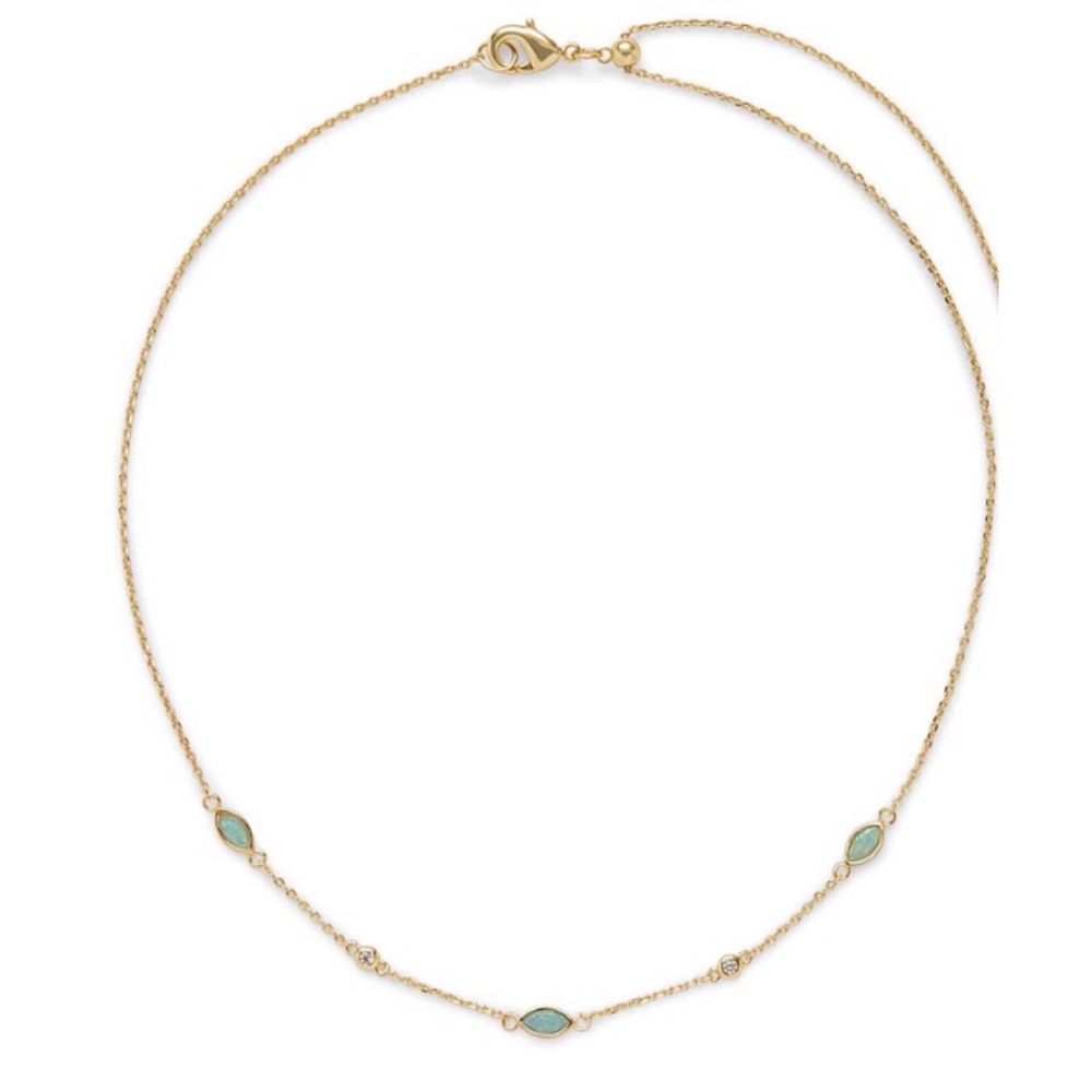 NIB - 14k Gold Silver Plated - Blue Opal Choker